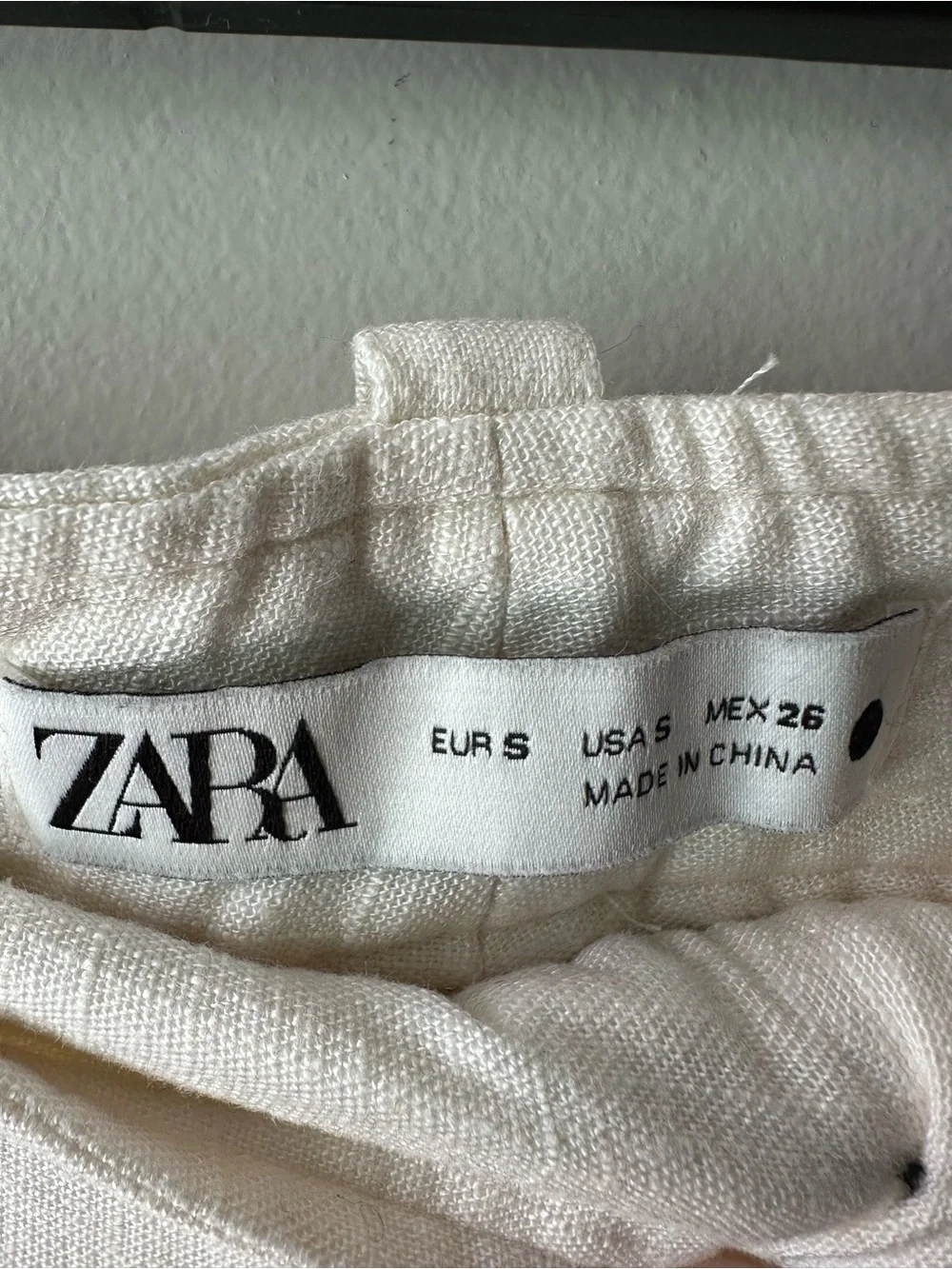 Zara Embroidered Linen Blend Wide Leg Pants US S Black White Boho